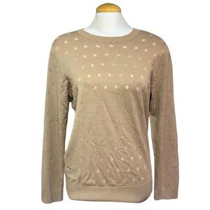 NWT - XL Karl Lagerfeld Paris Polka Dot Brown Sweater